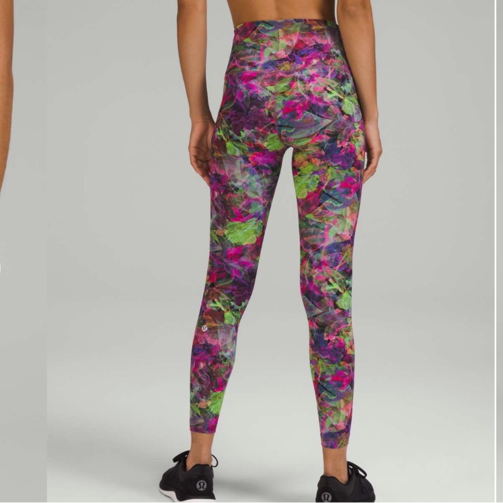 Lululemon Wunder Train High-Rise Leggings Tights Vivid Floral Multi Size 4